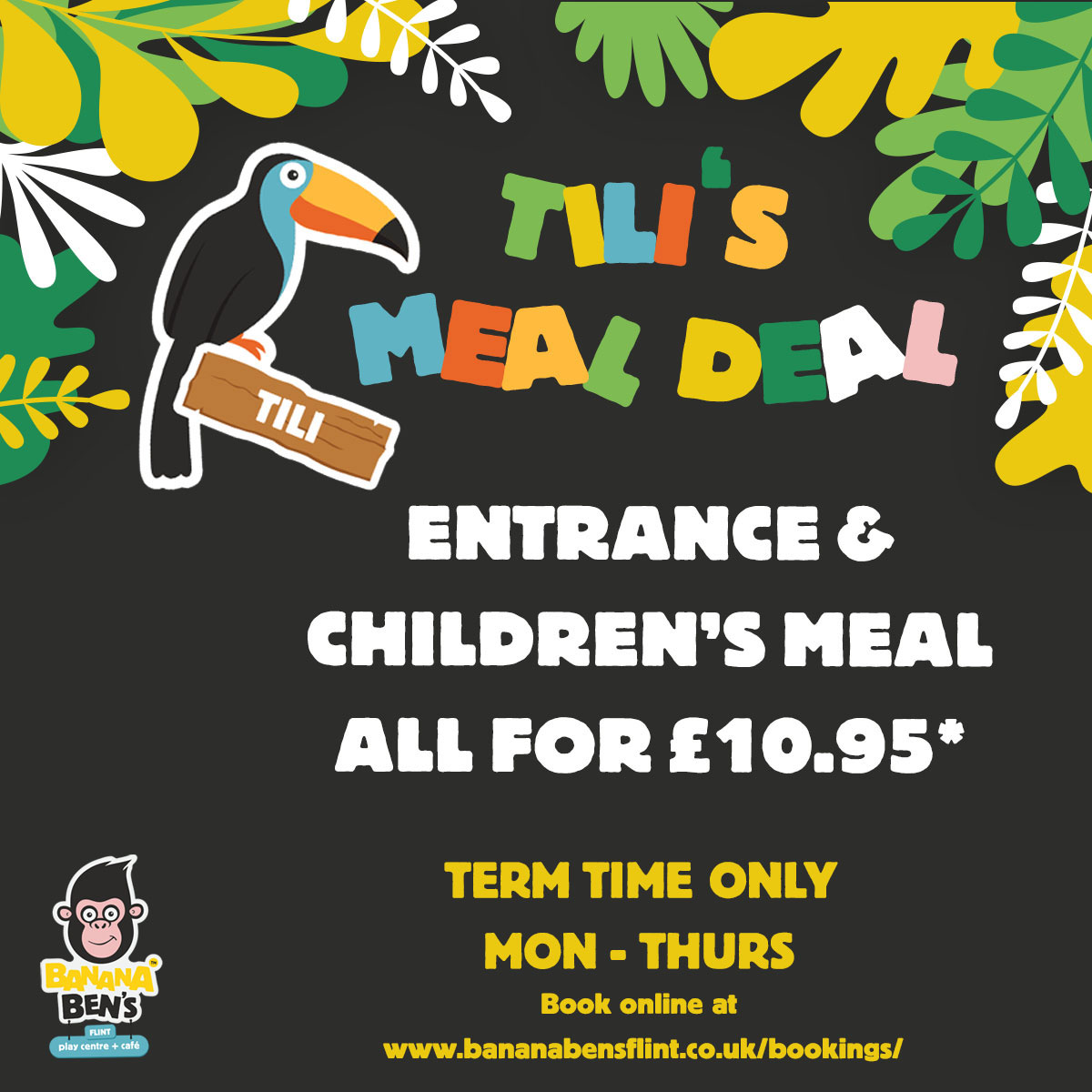 Meal deal is available for £10.95 on Mon - Thurs during term time
